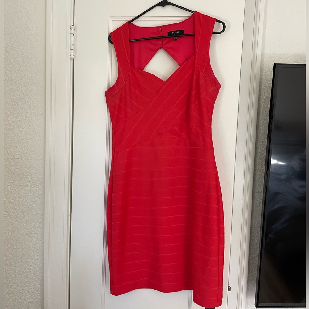 Guess Bandage Herve Leger style dress size 14 red